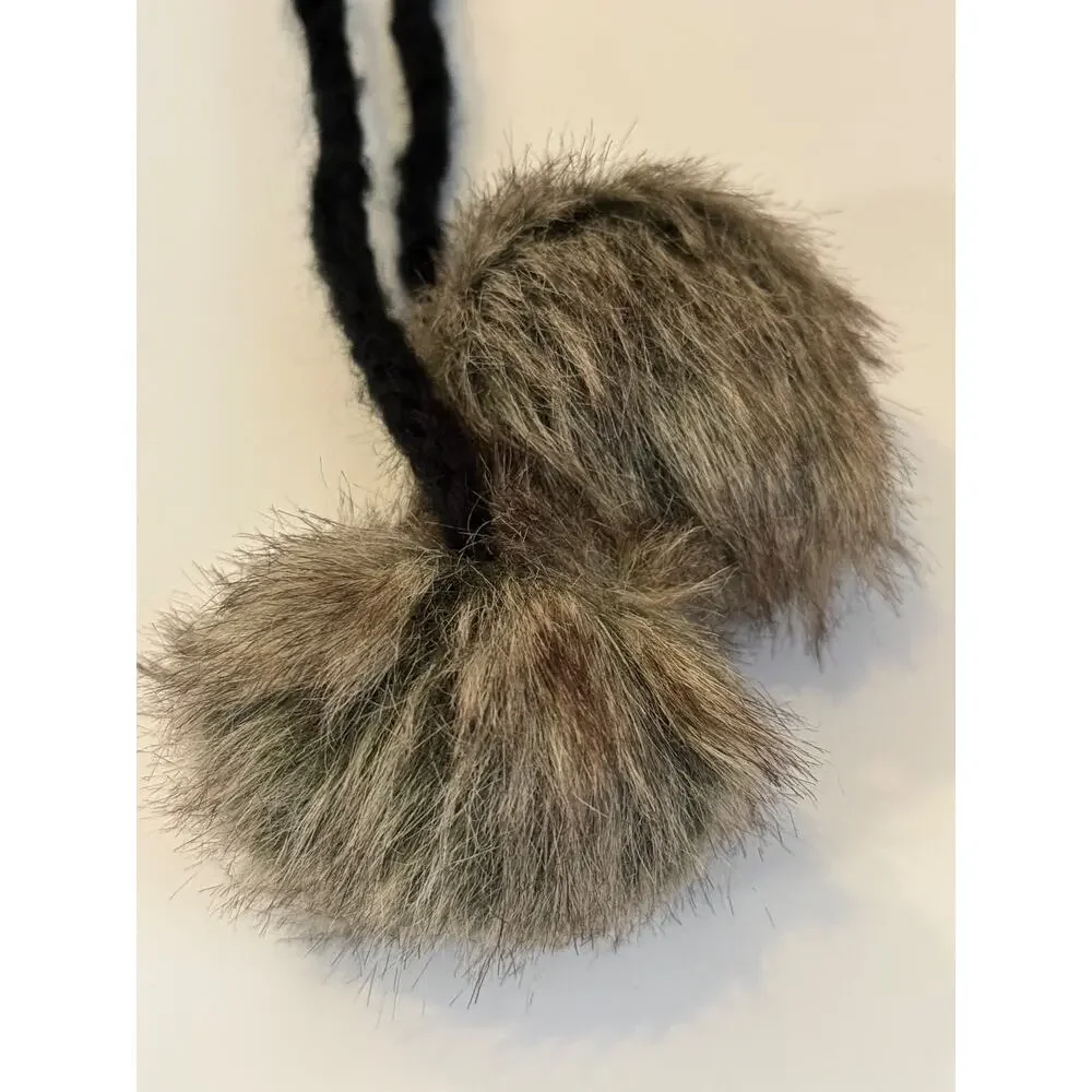 🏍️ Harley-Davidson Aviator Fur Trapper Hat Pom Pom Ear Flap Black Small NWT
